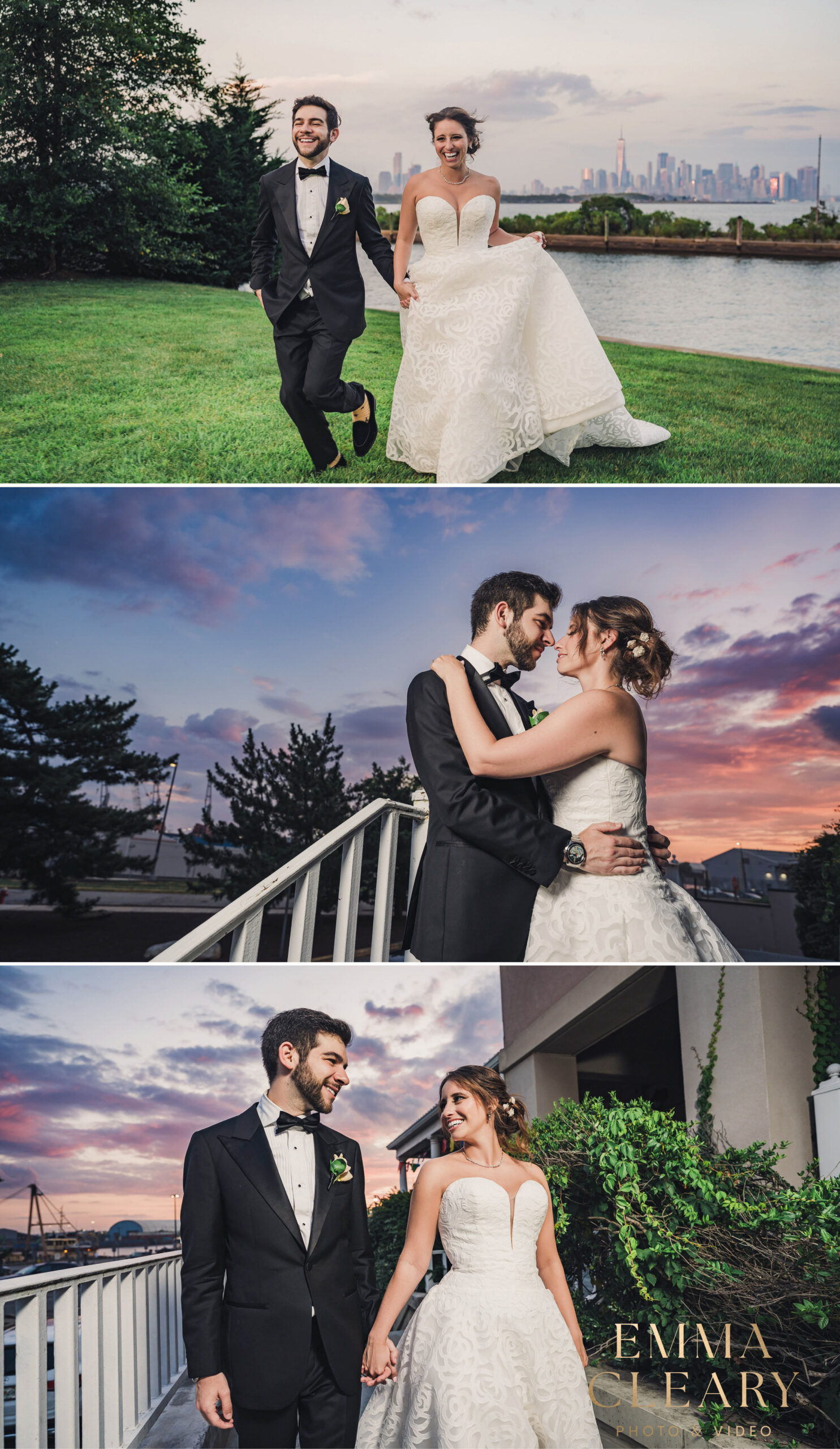 Editorial wedding photos of the bride and groom in NJ