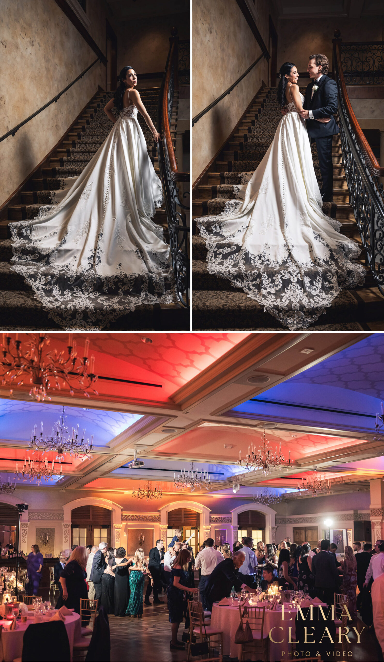 Editorial wedding photos of the bride and groom at Larkfield