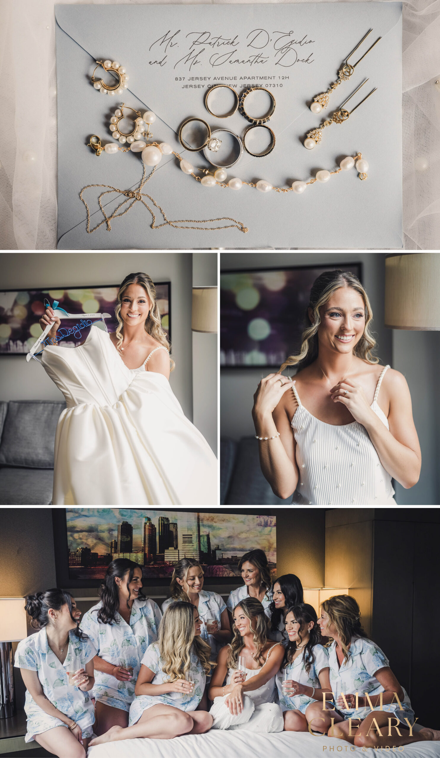 Bride getting ready photos in Jersey City