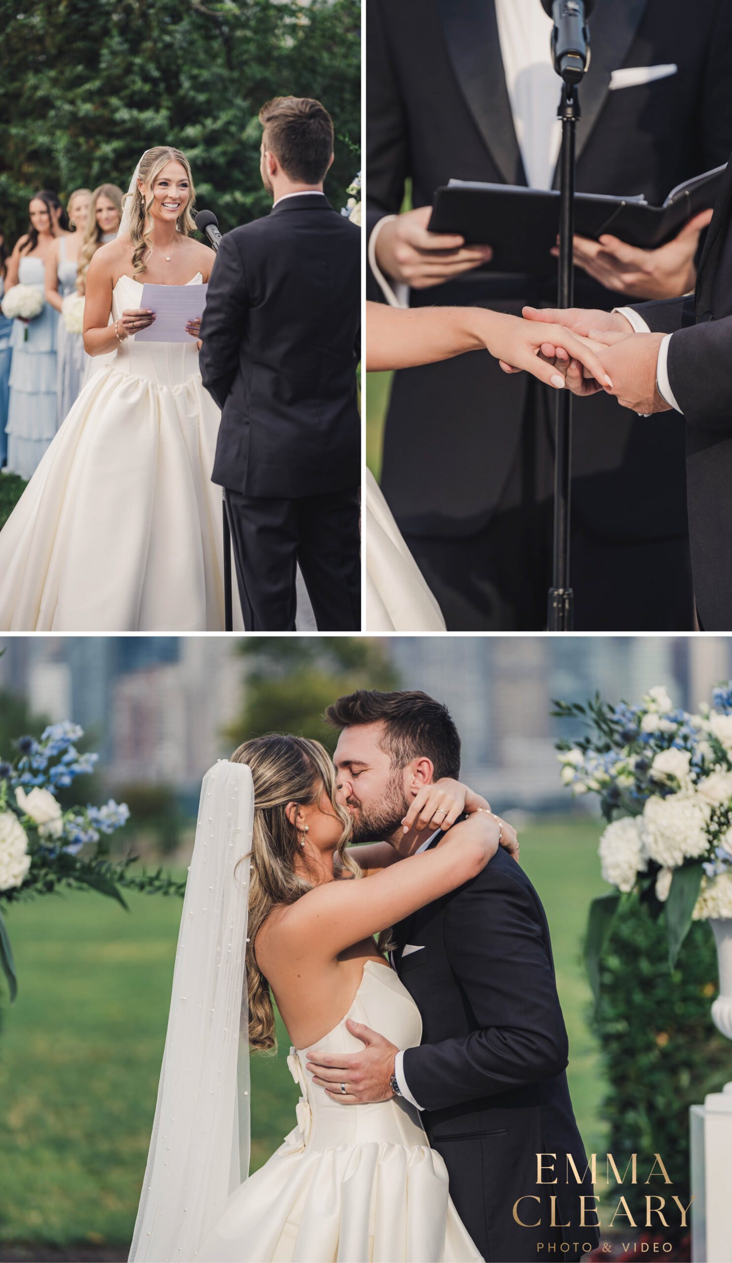 Photojournalistic photos of the wedding ceremony at Liberty House