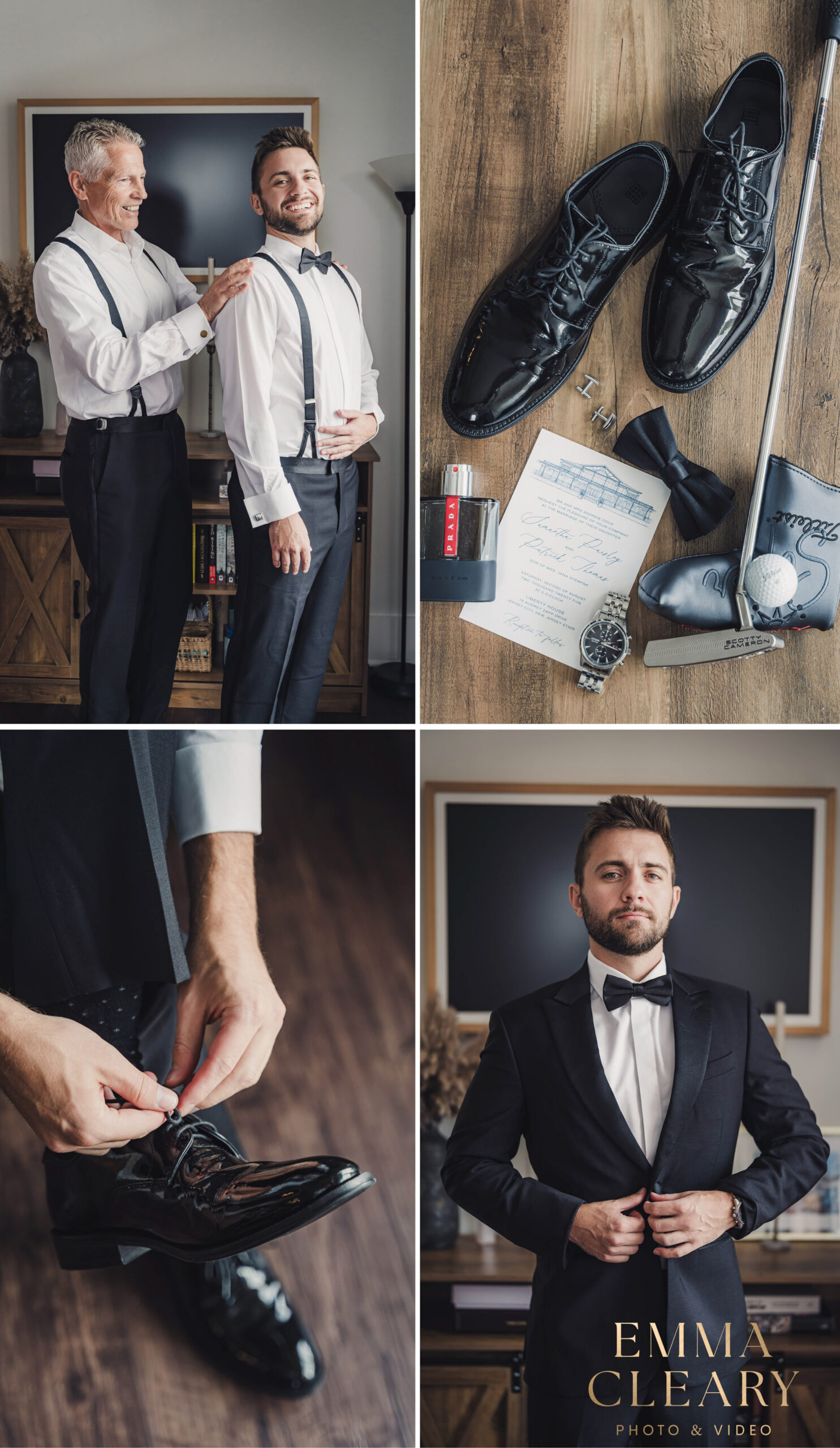 Groom getting ready photos in Jersey City