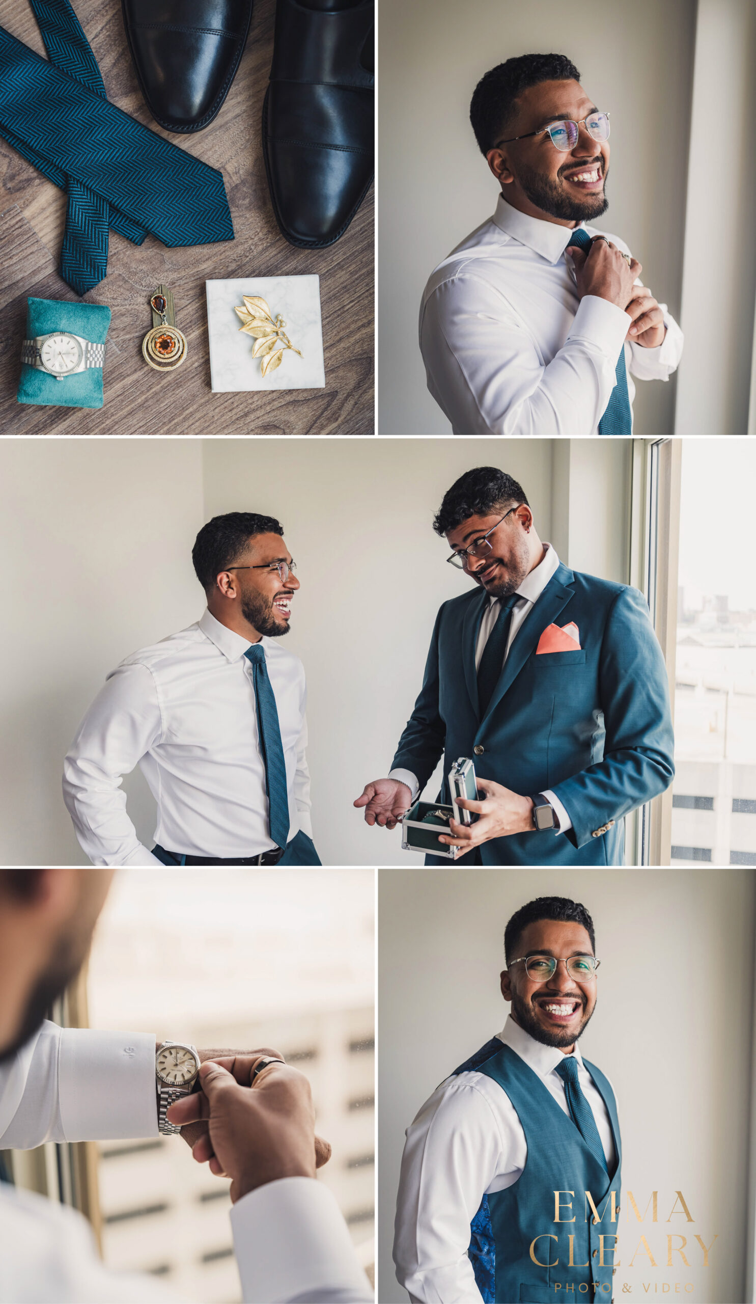 Groom getting ready photos in Jersey City