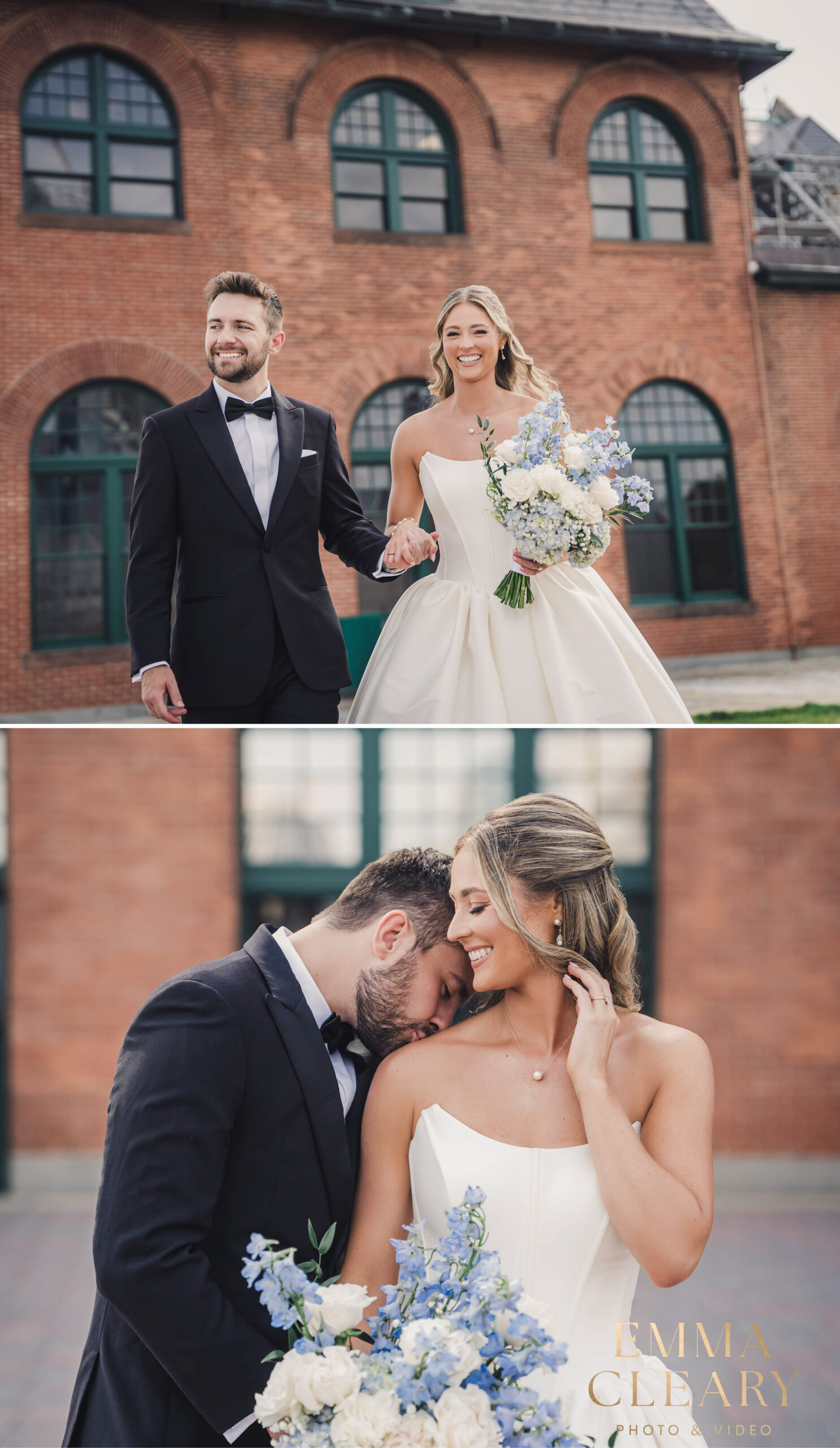 Photojournalistic wedding photos of the bride and groom in Jersey City