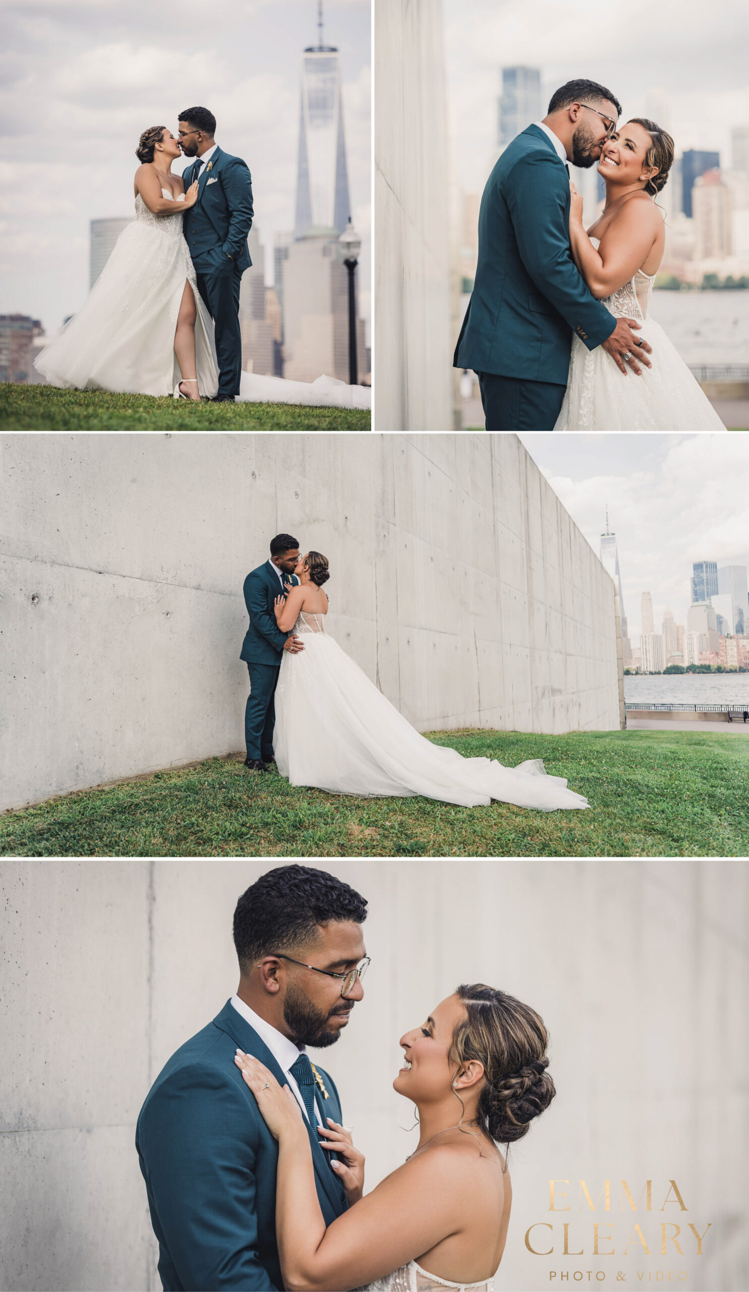 Editorial wedding photos of the bride and groom in New Jersey