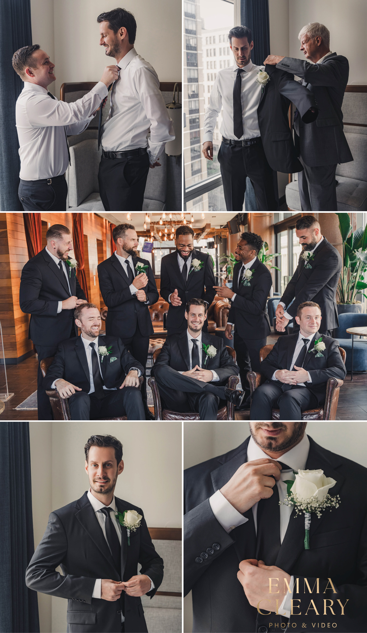 Groom getting ready photos in NYC