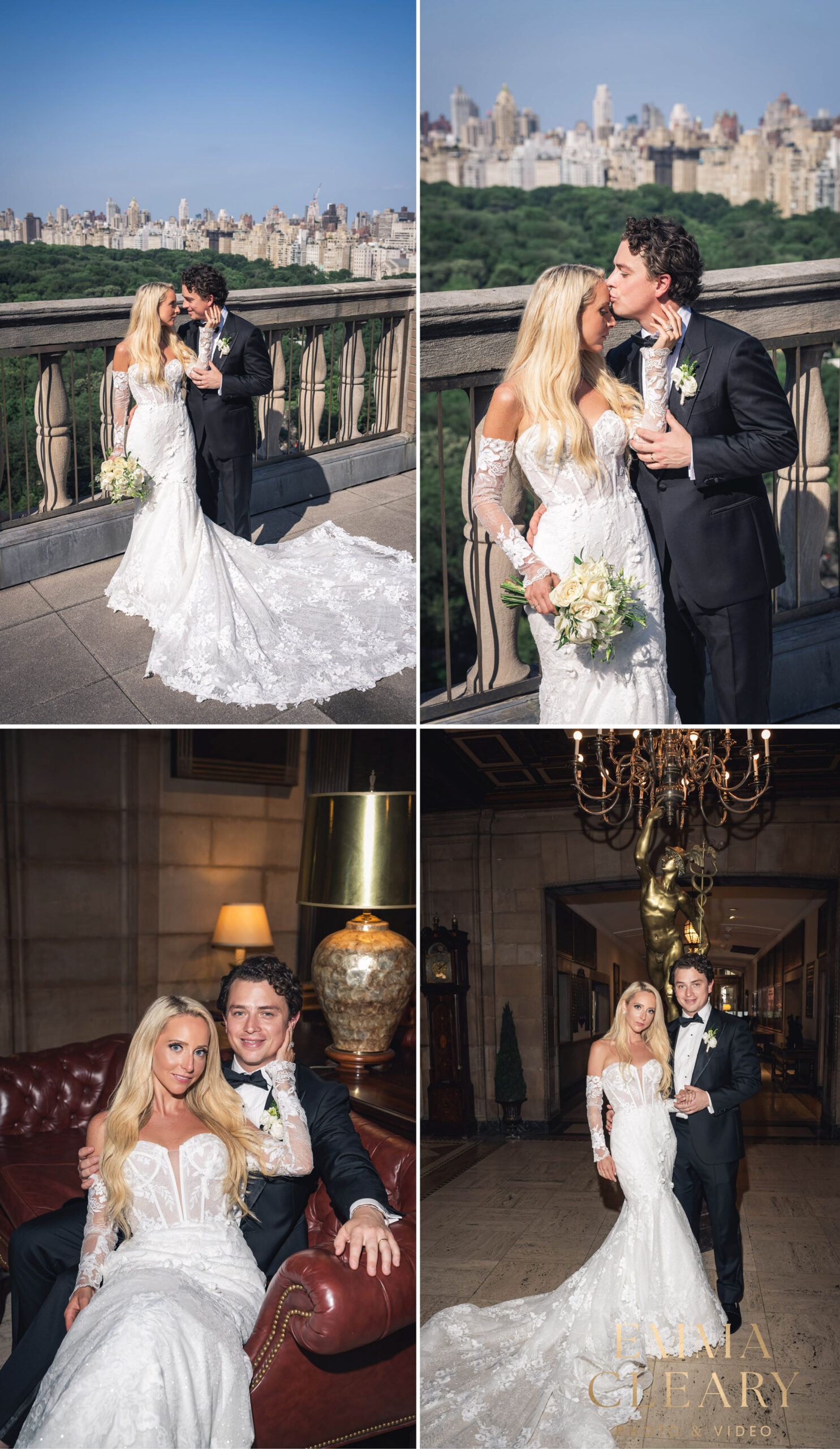 Editorial wedding photos of the bride and groom in NYC