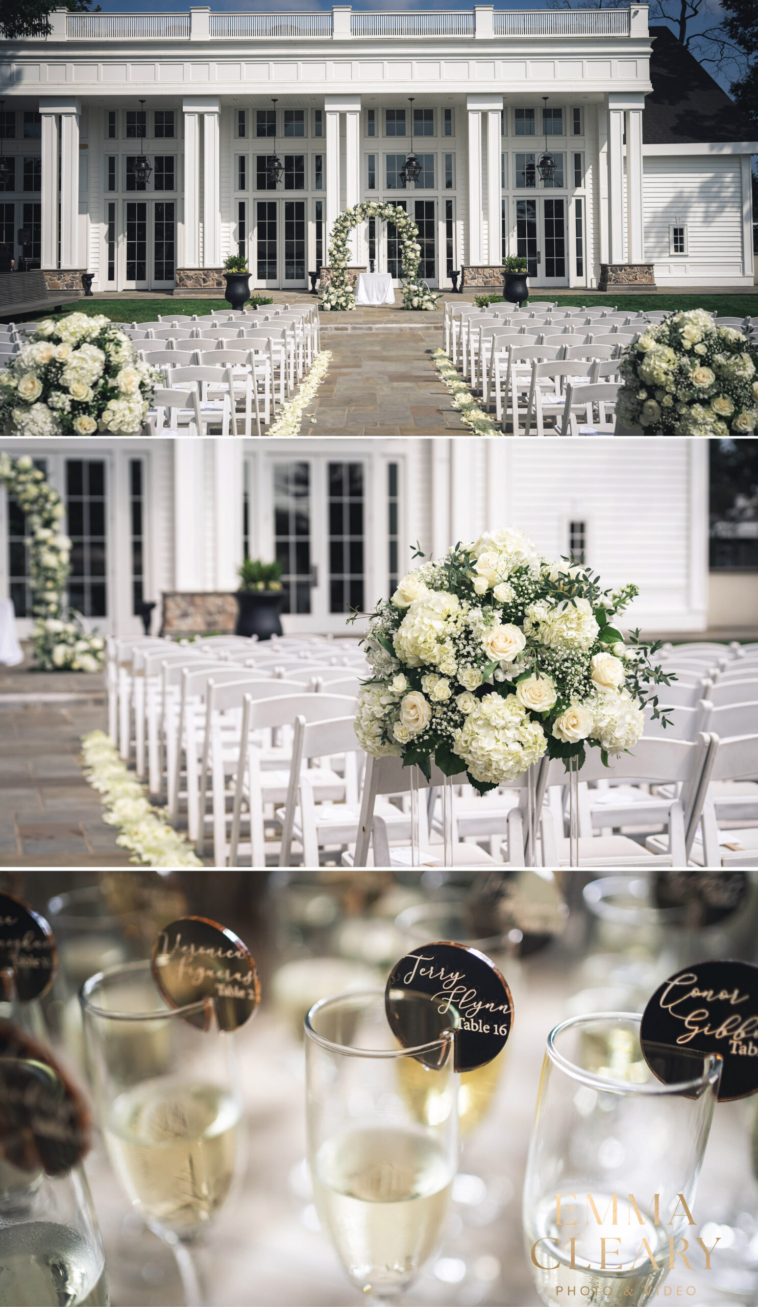 Photos of the wedding ceremony at Ryland Inn