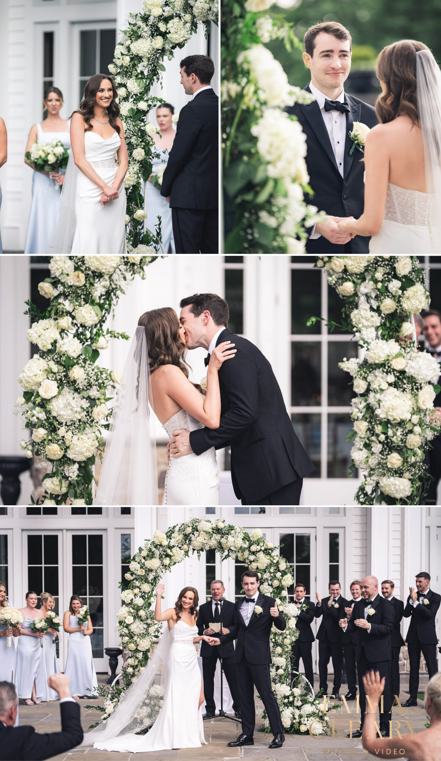 Photojournalistic photos of the wedding ceremony at Ryland Inn
