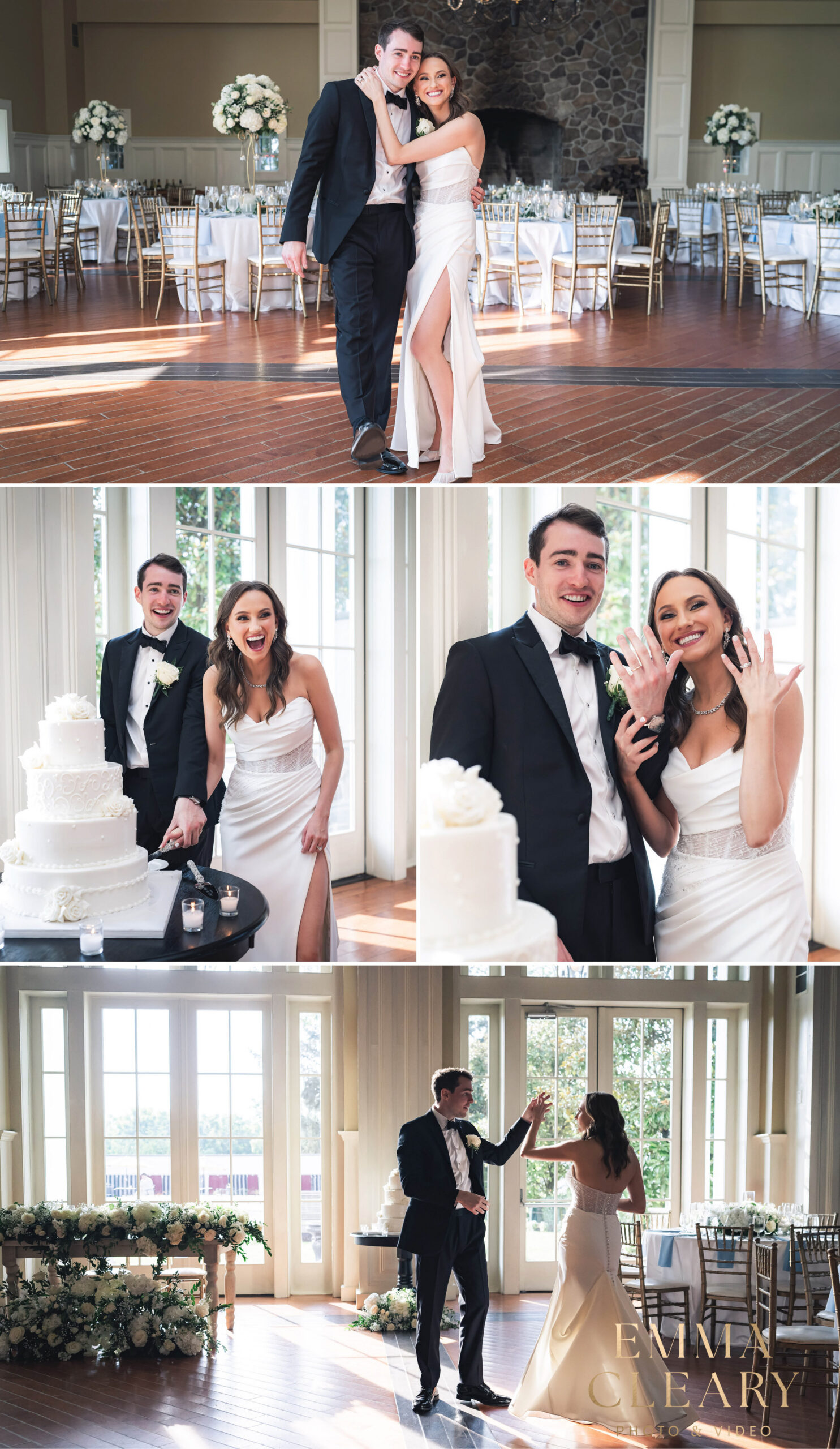 Photojournalistic wedding photos of the bride and groom at Ryland Inn