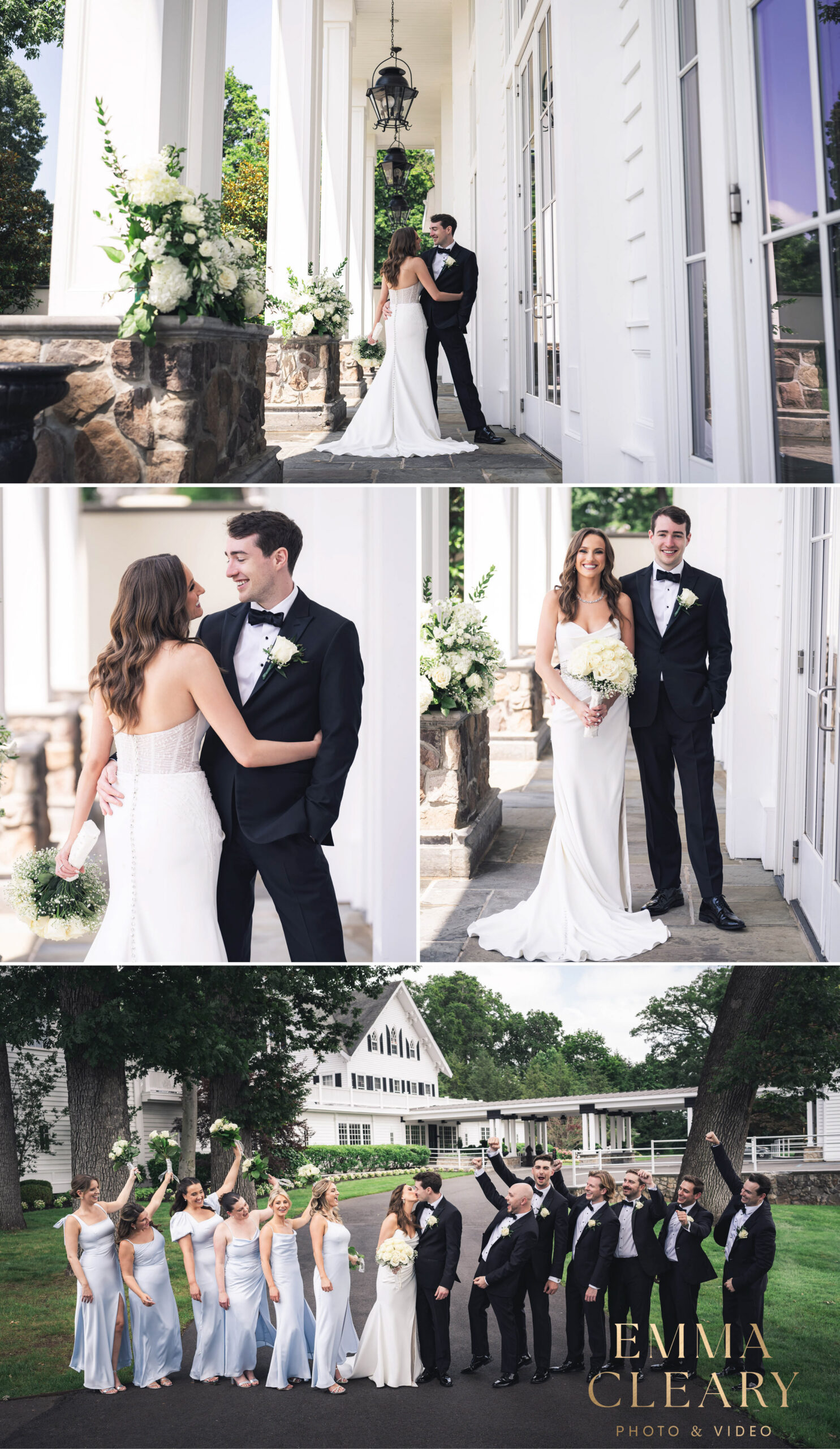 Editorial wedding photos of the bride and groom at Ryland Inn