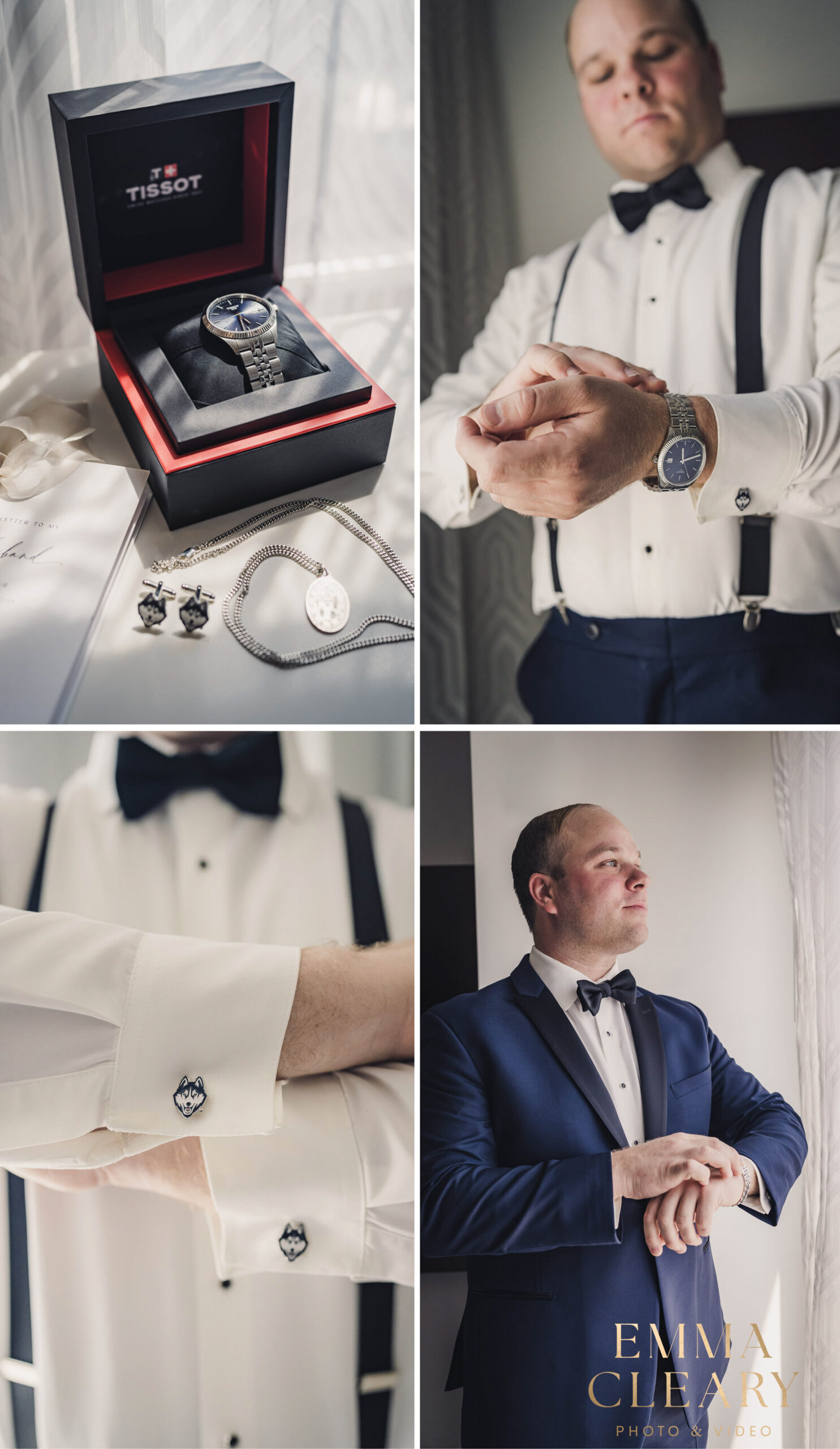 Groom getting ready photos in CT