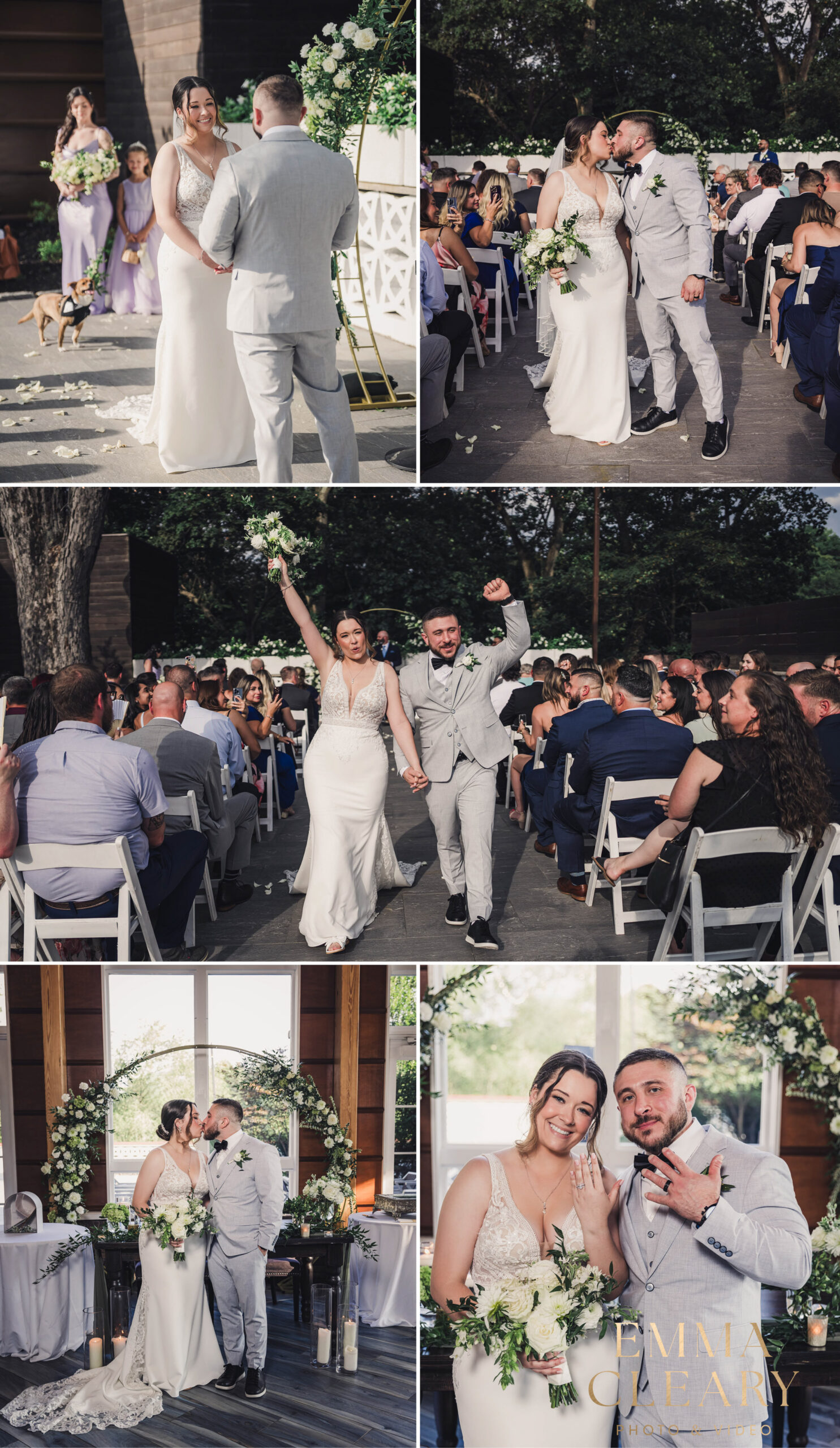 Photojournalistic photos of the wedding ceremony at Stone House at Stirling Ridge
