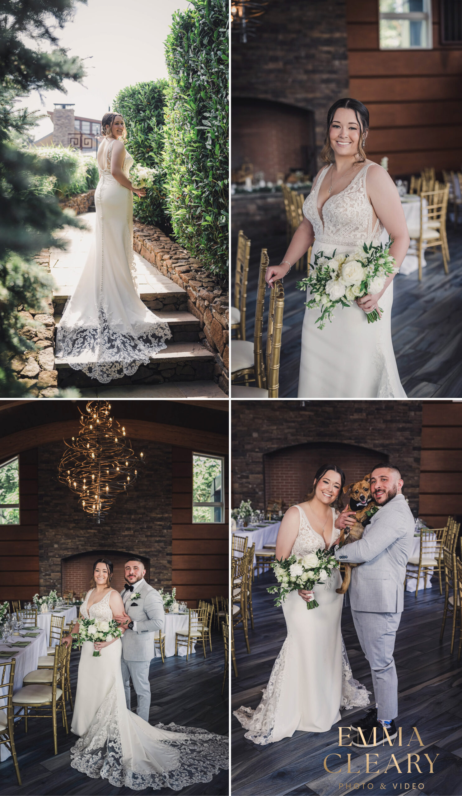 Editorial photos of the bride and groom at Stone House at Stirling Ridge