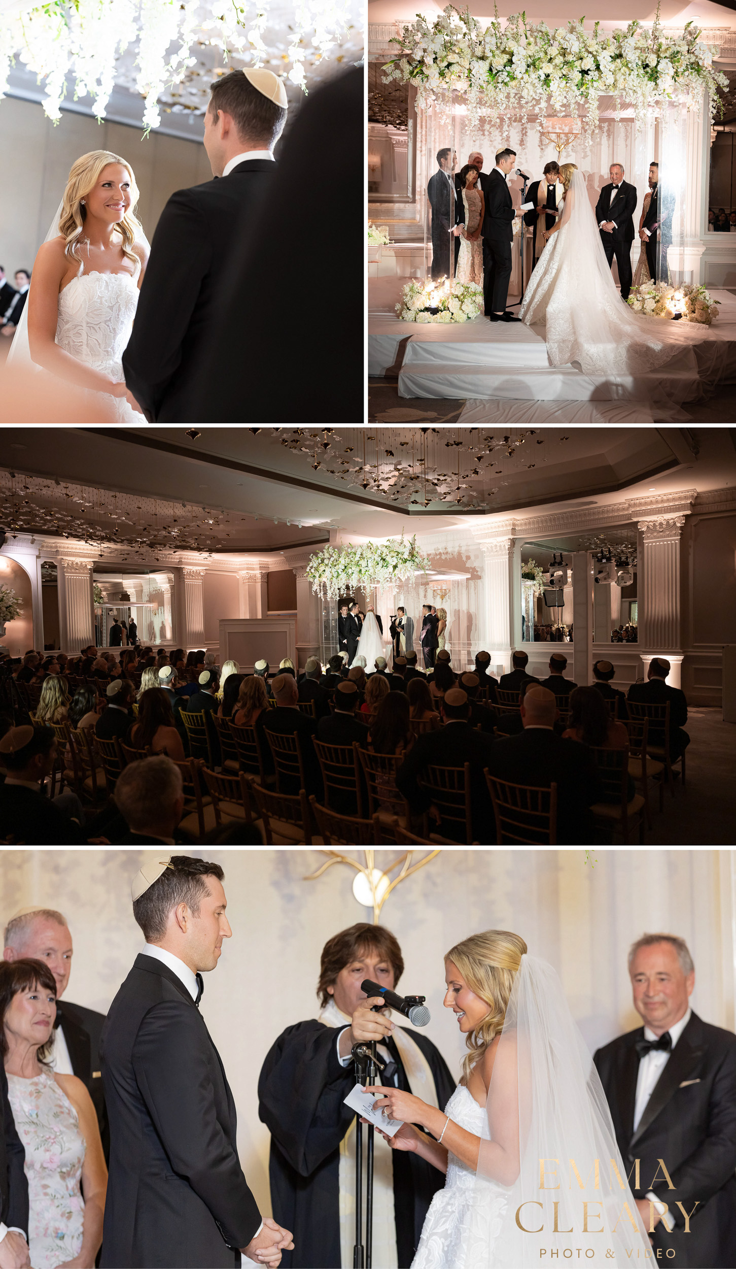 Photojournalistic photos of the wedding ceremony at The Garden City Hotel