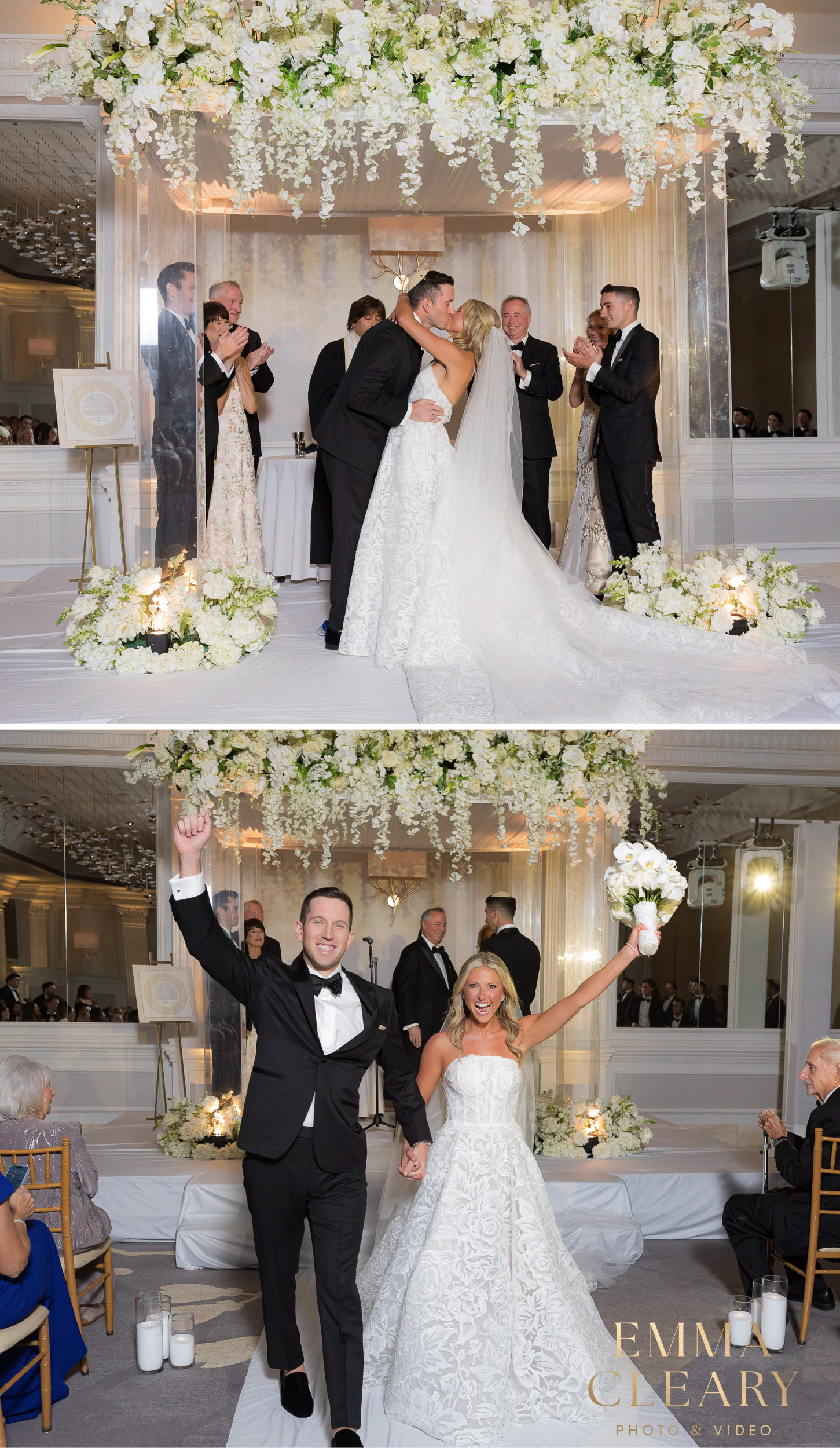 Photojournalistic photos of the wedding ceremony at The Garden City Hotel
