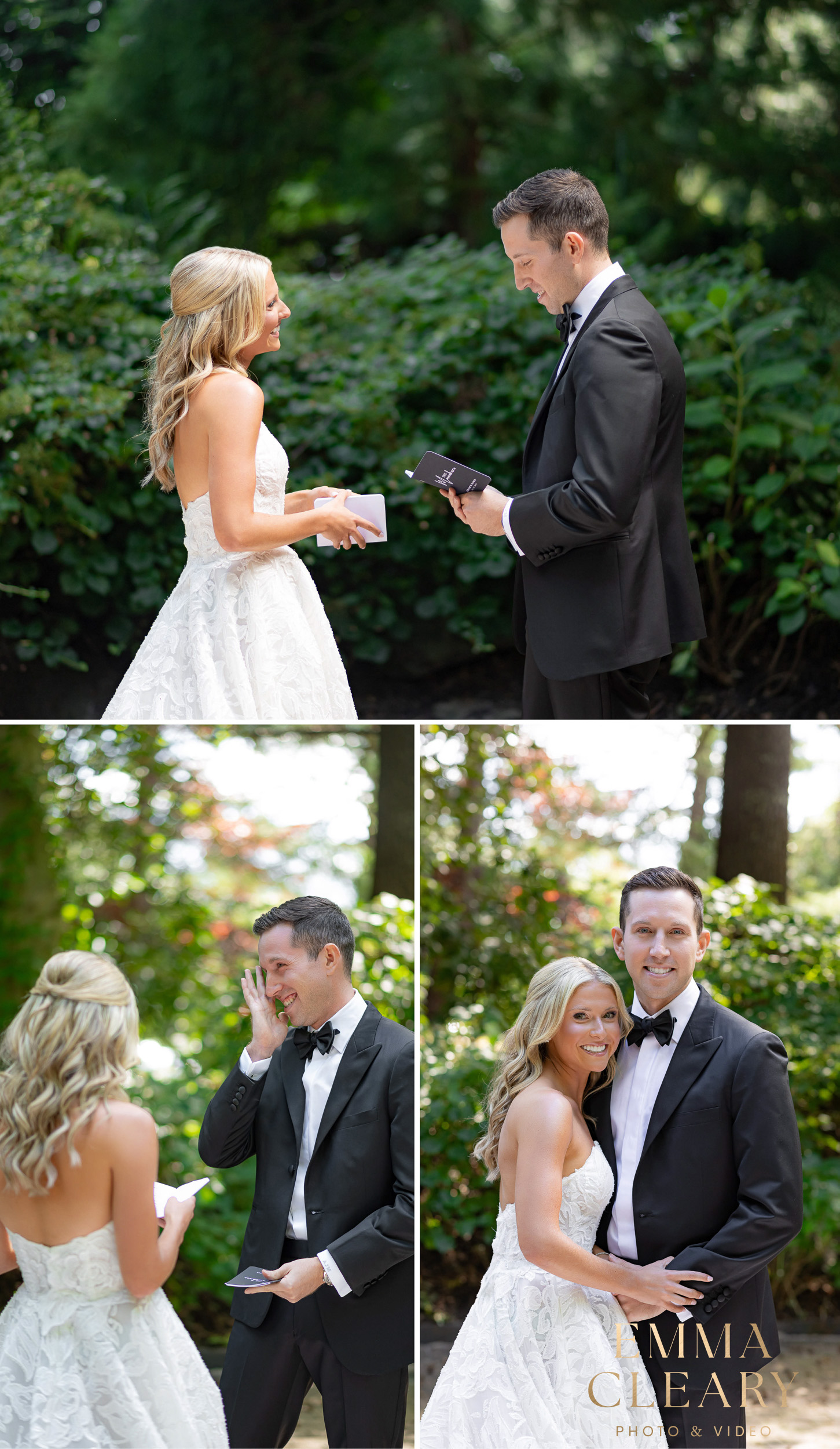 Photos of the vows of the bride and groom in NYC