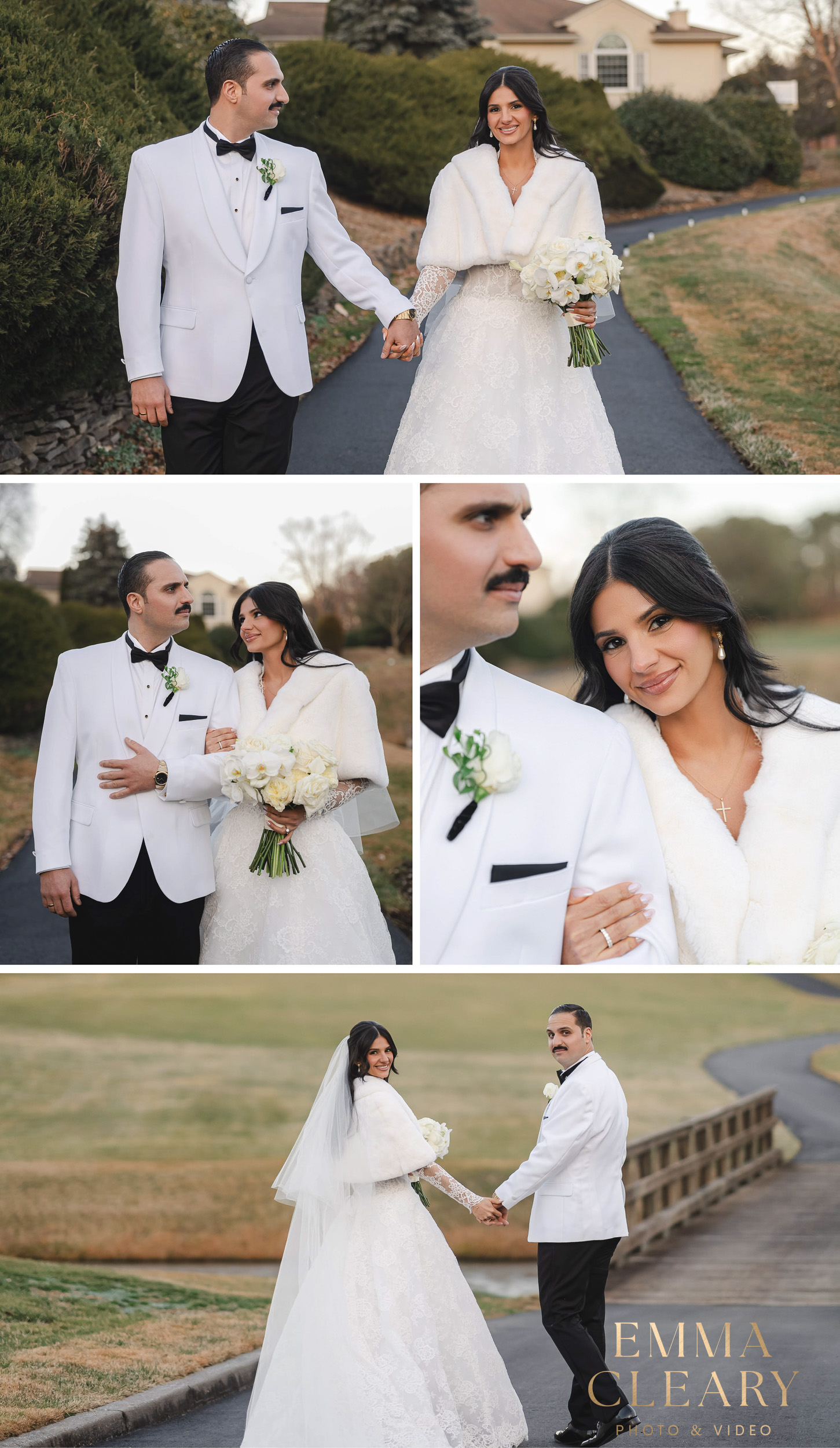 Editorial wedding photos of the bride and groom at sunset in NY