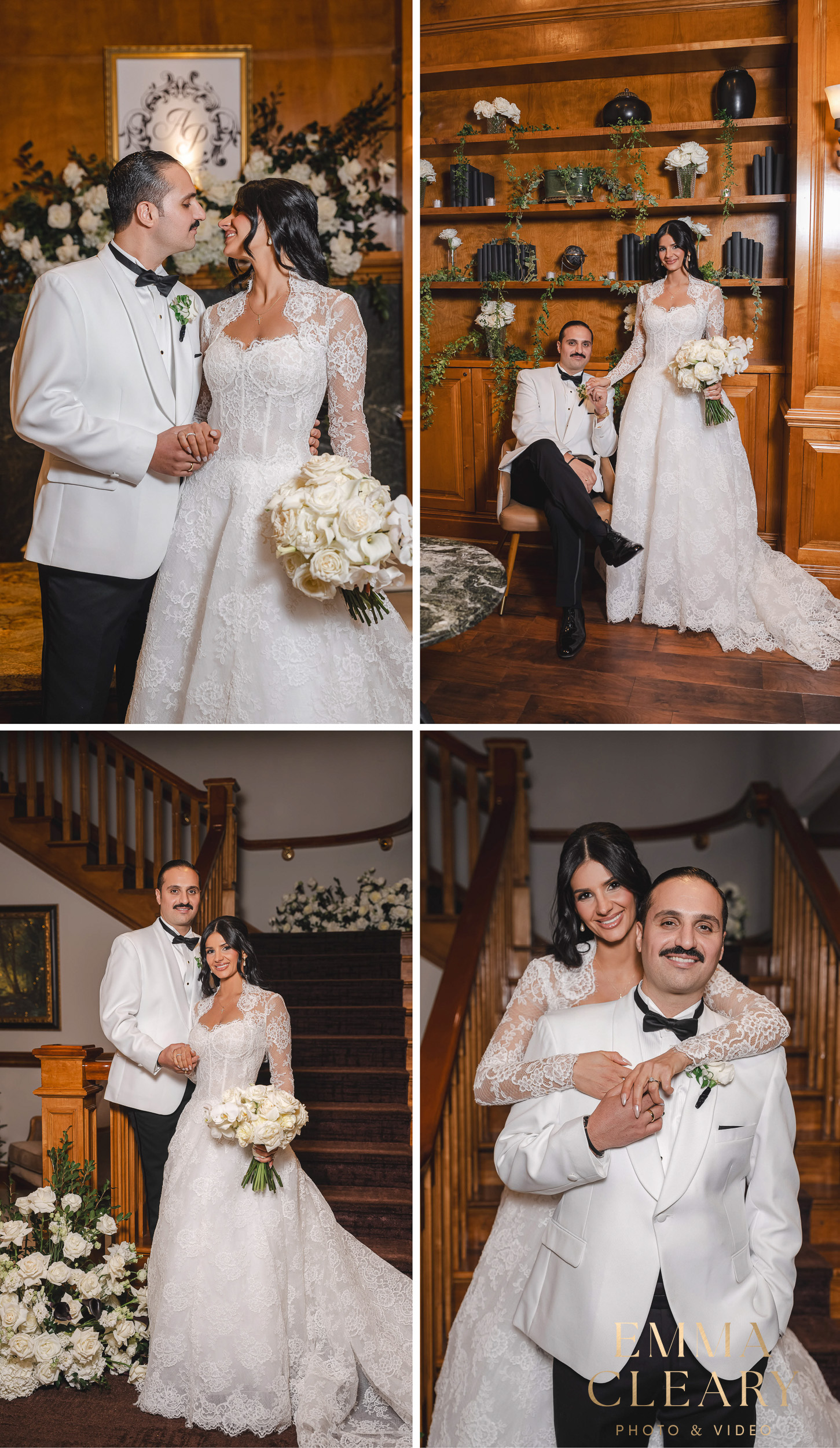 Editorial wedding photos of the bride and groom at The Royalton on The Greens