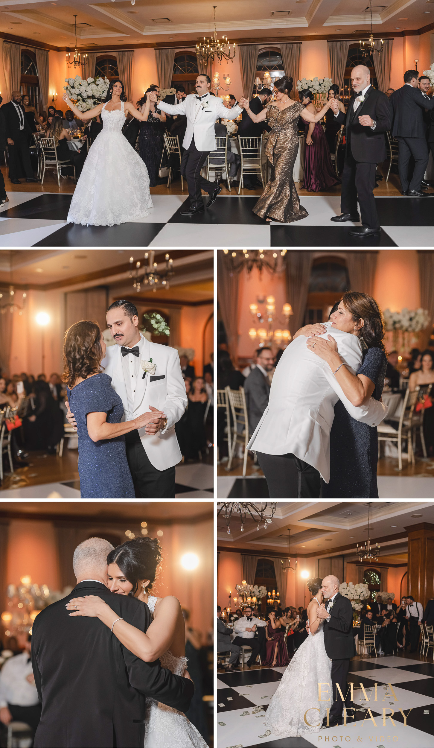 The bride and groom's dance with their parents at The Royalton on The Greens